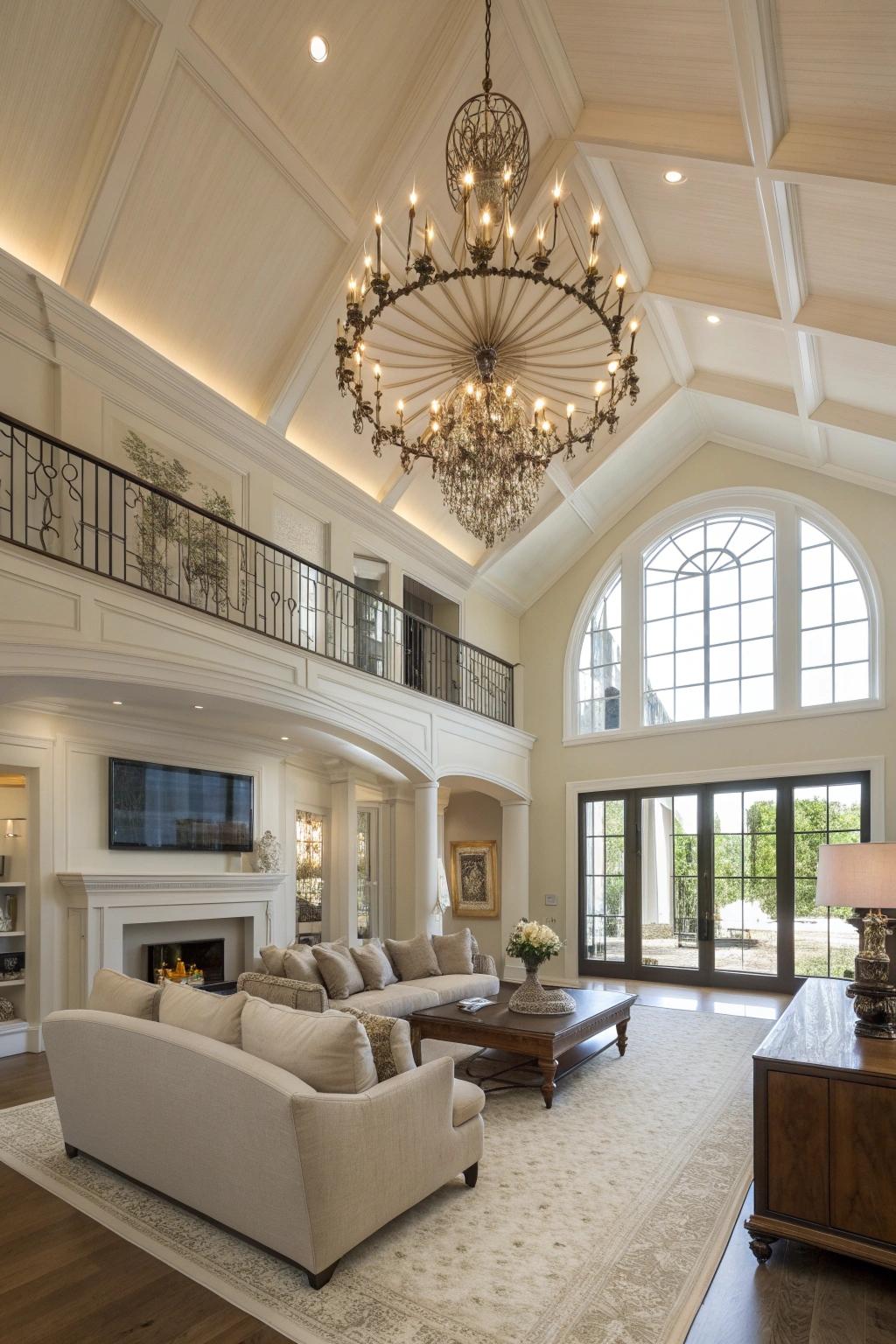 25 Creative High Ceiling Living Room Ideas