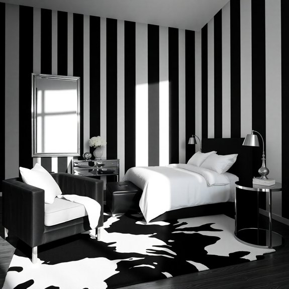 black and white stripes