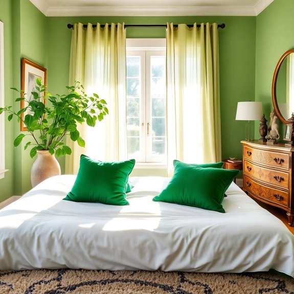 bright emerald accent cushions