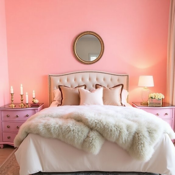 chic pink bedside tables