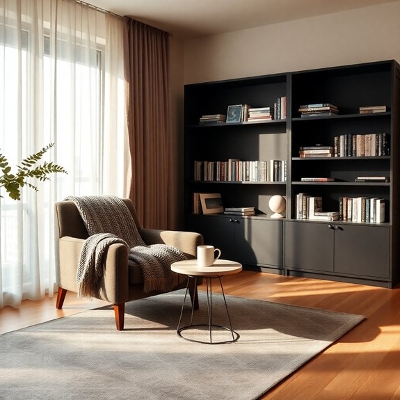 comfortable book loving space