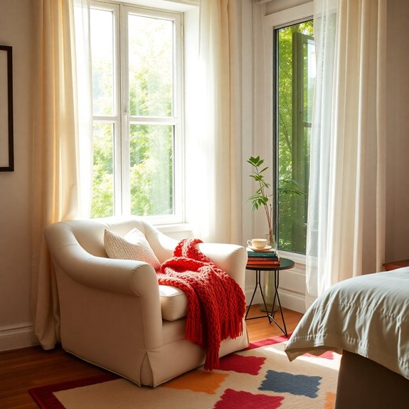 comfortable reading corner setup