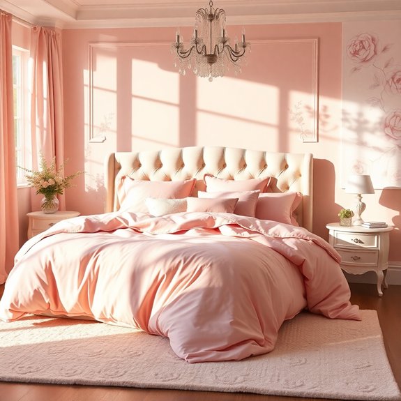 cozy soft pink bedding