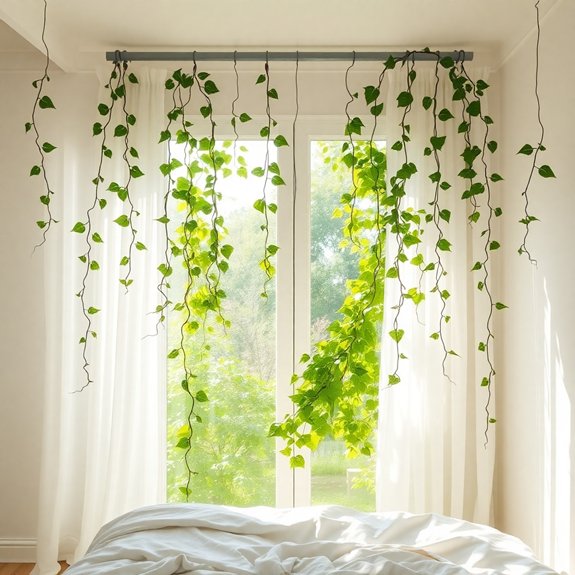 curtains interwoven with fabric