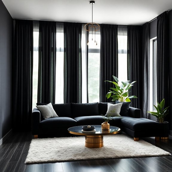 elegant dark drapes design