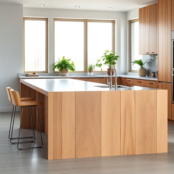 elegant white oak islands