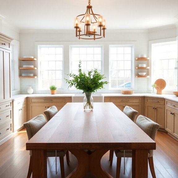 elegant white oak tables