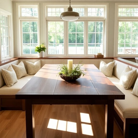 expandable banquette dining set