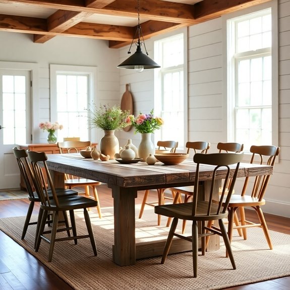 handcrafted rustic wooden tables