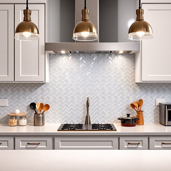herringbone pattern subway tiles
