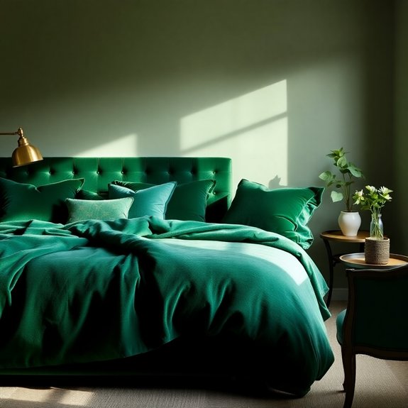 luxurious green velvet fabric