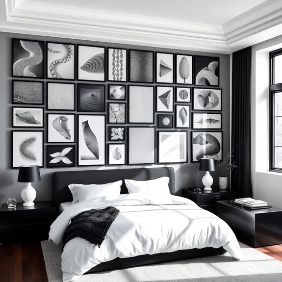 monochrome art display collection
