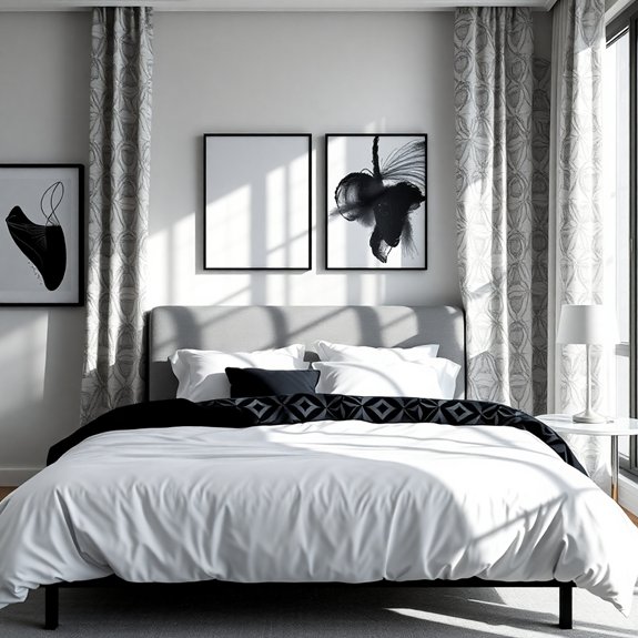 monochrome decorative window treatments