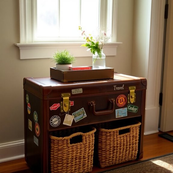 retro luggage coffee table