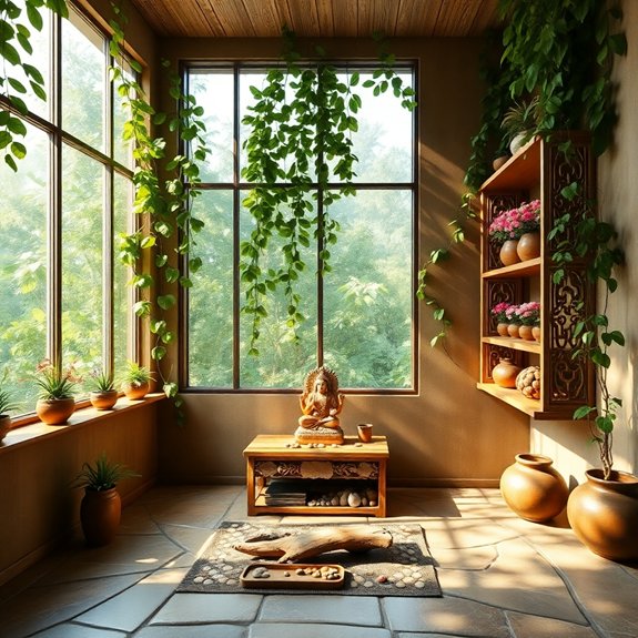 serene natural pooja space