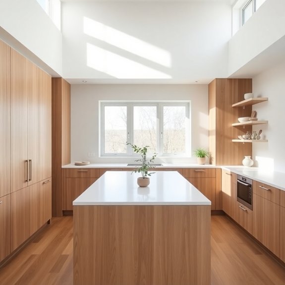 sleek natural wood design