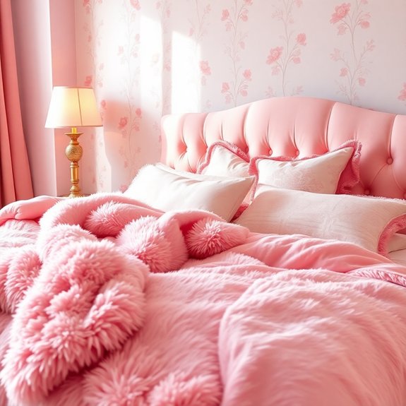 soft pink cozy blankets