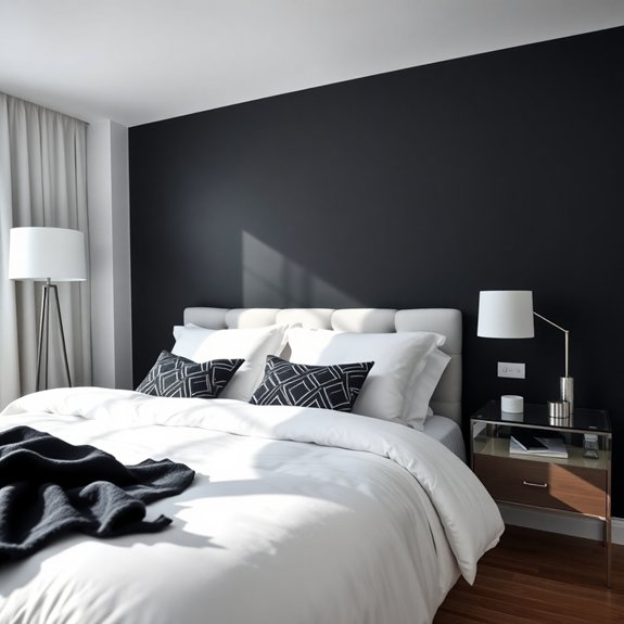 striking dark feature wall