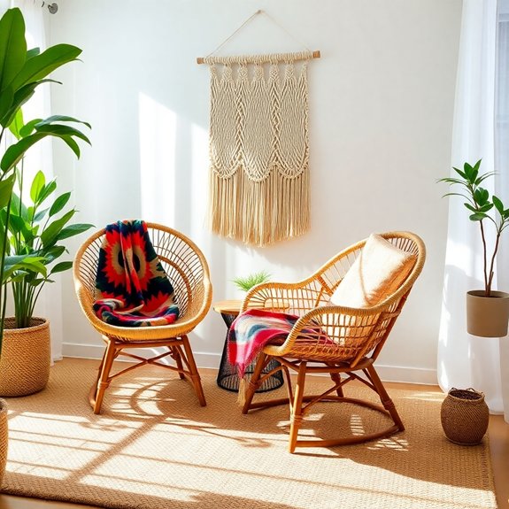 stylish bohemian rattan seating