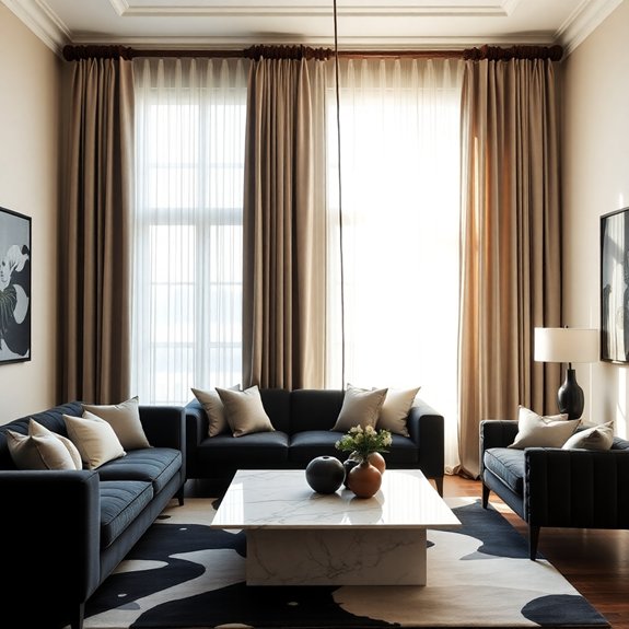 stylish drapes and blinds