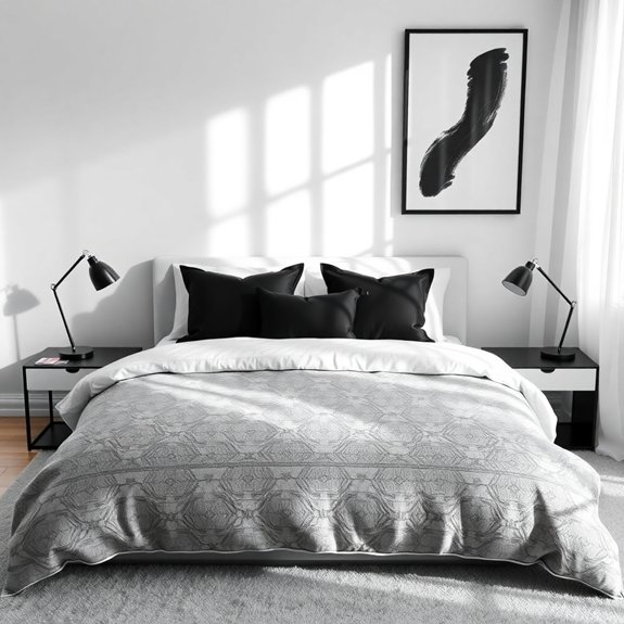 stylish monochrome bedding set