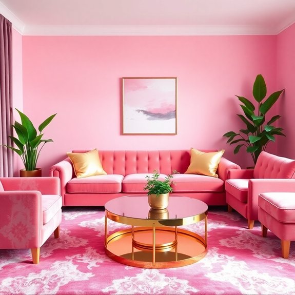 stylish pink and gold