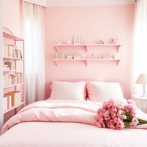 stylish pink wall shelves