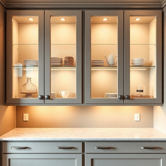 taupe glass door decor
