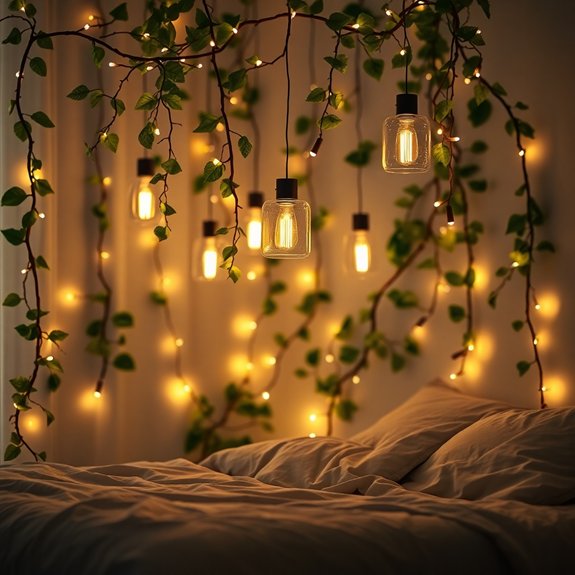 twining vines adorn lanterns