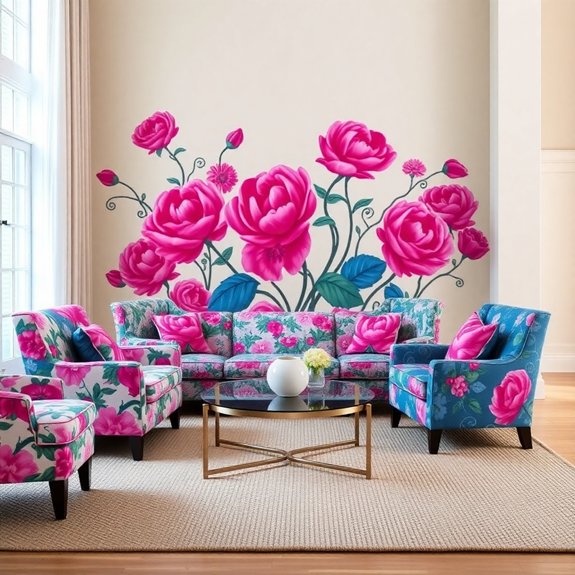vibrant botanical print textiles