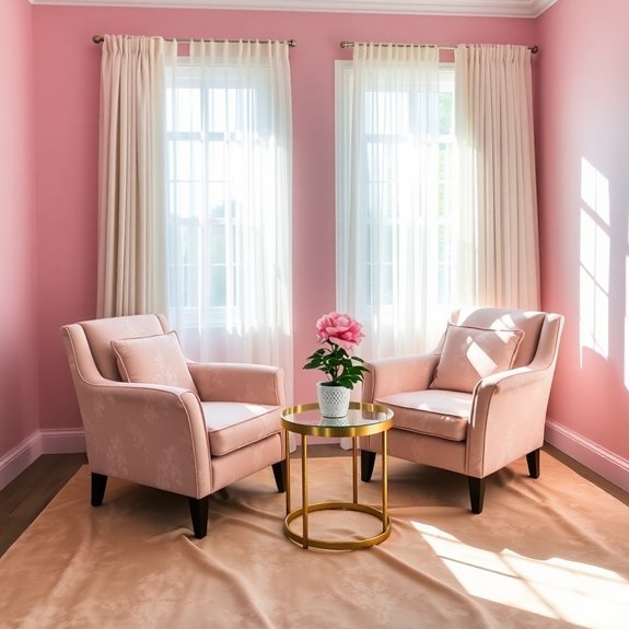 vibrant pink accent seating