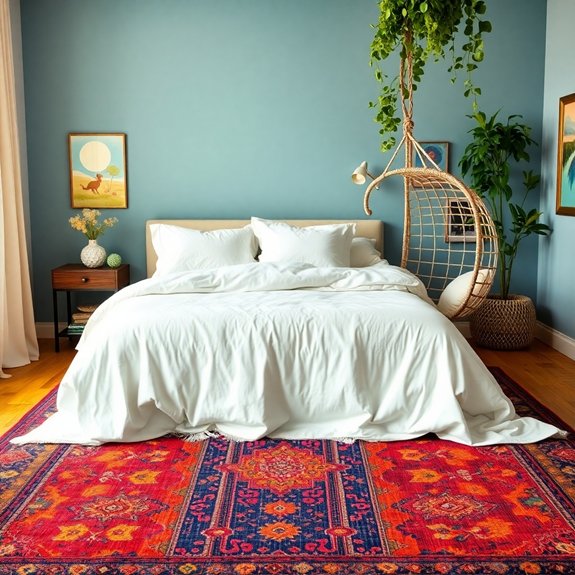 vibrant textile floor decor