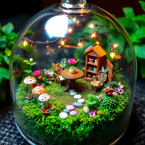 whimsical miniature plant worlds