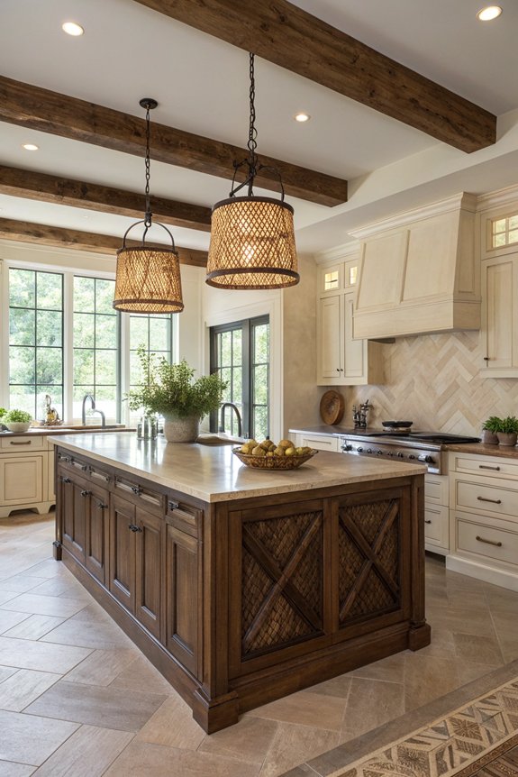 bold wooden kitchen islands