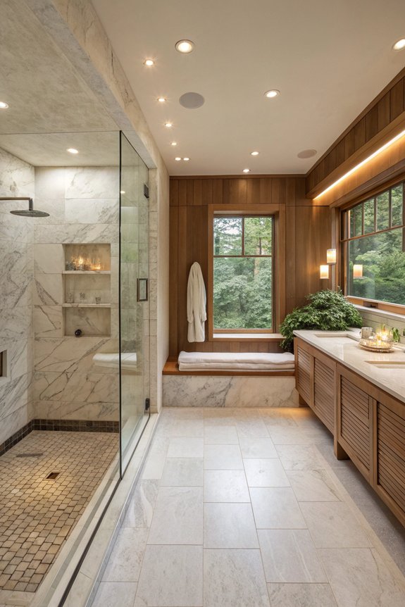 built in bench for relaxation