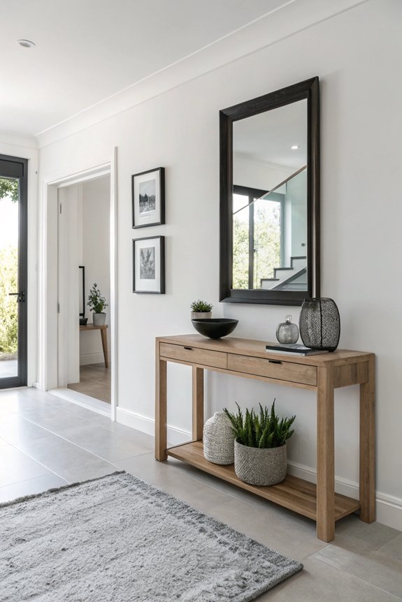 calm minimalist entryway design