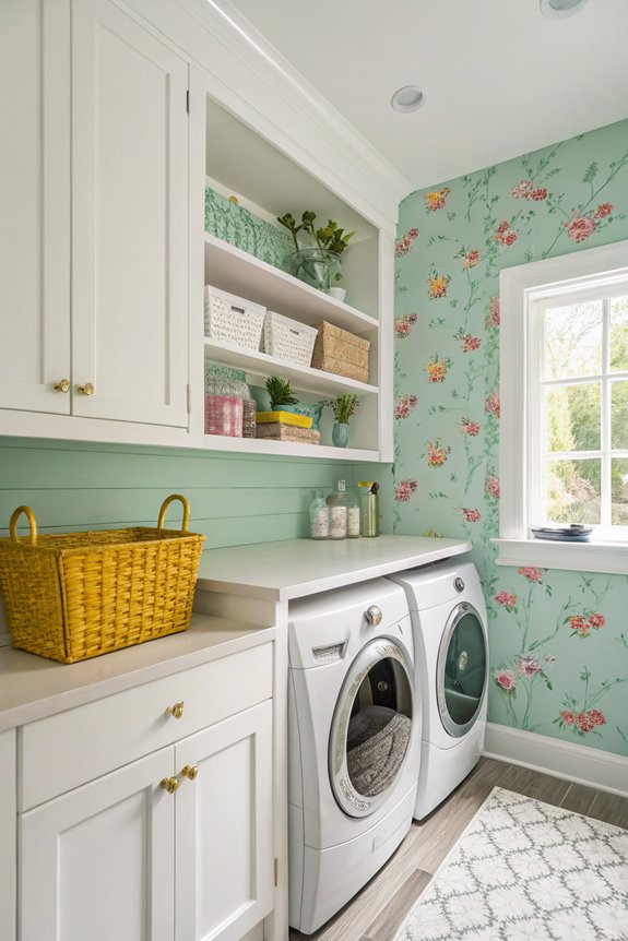 colorful laundry room makeover