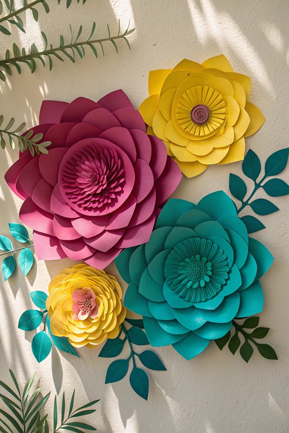 colorful paper flower arrangement