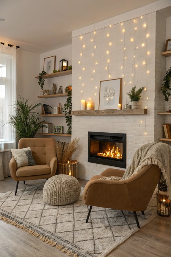 cozy fireplace seating arrangement