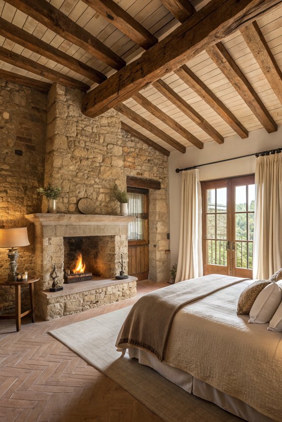 cozy rustic fireplace design
