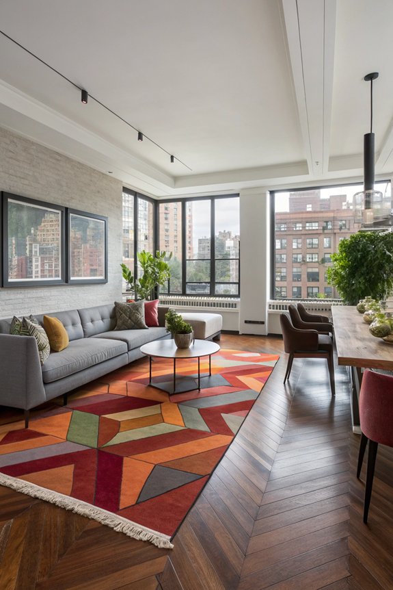 define spaces with rugs