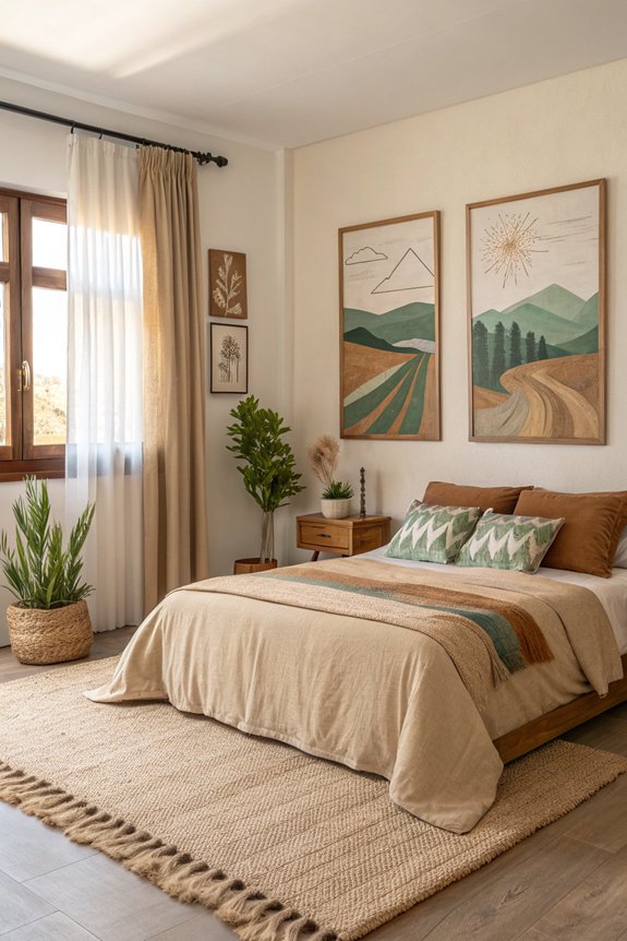 earthy artwork enhances atmosphere