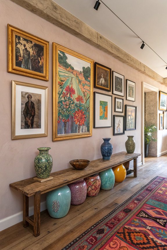 eclectic gallery wall showcase