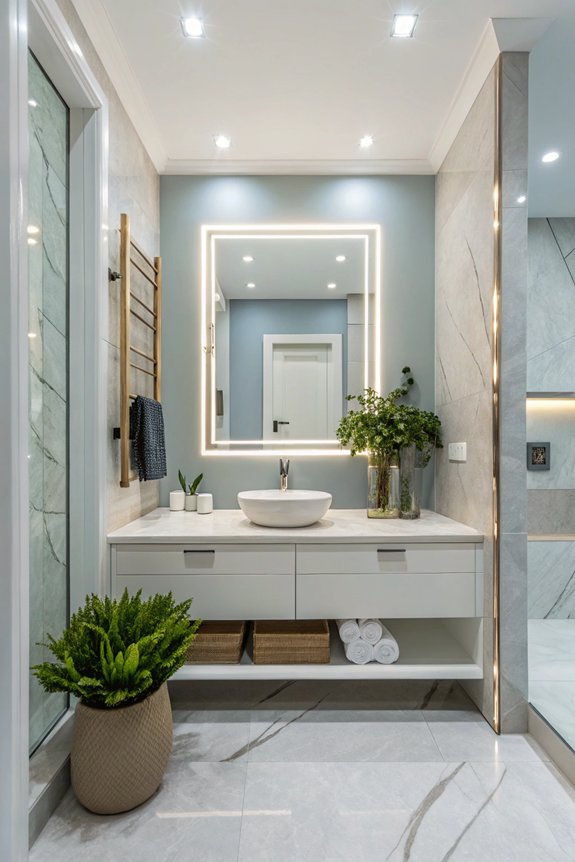 floating vanity for openness