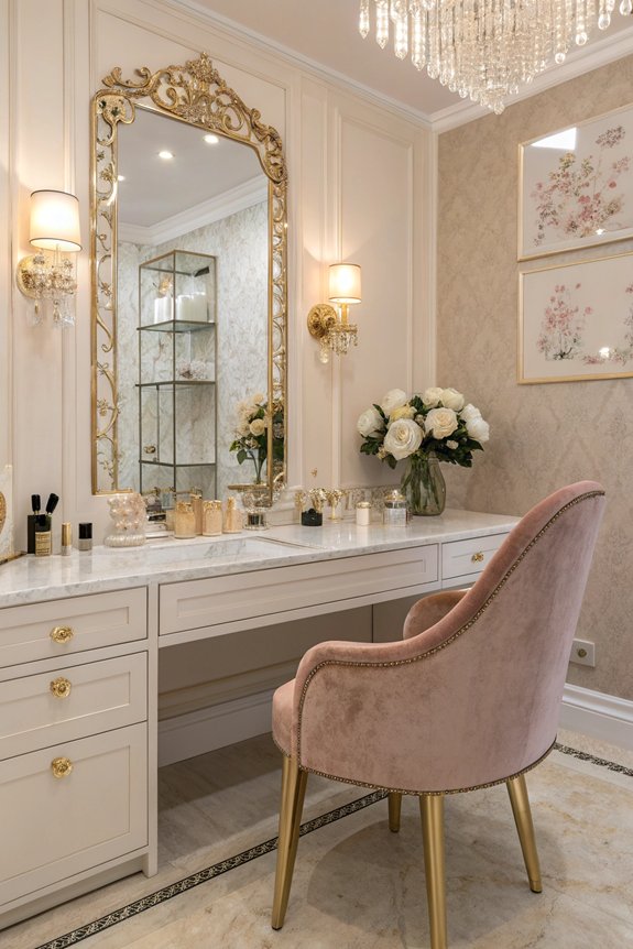 glamorous hollywood inspired vanity design