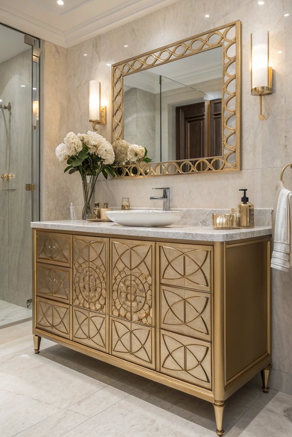 glamorous metallic vanity finishes