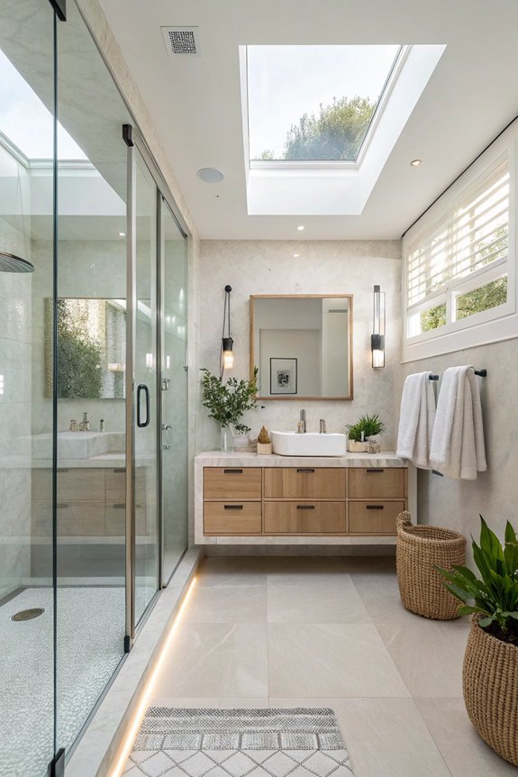 glass doors create spaciousness