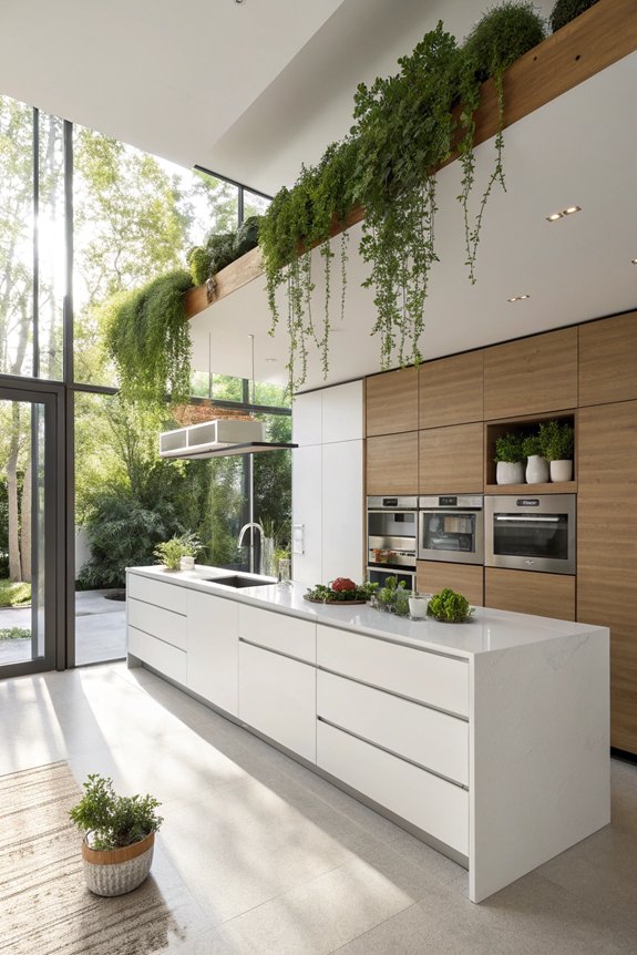 greenery enhances kitchen aesthetics