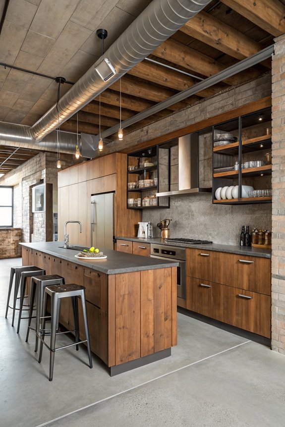 industrial kitchen metal accents