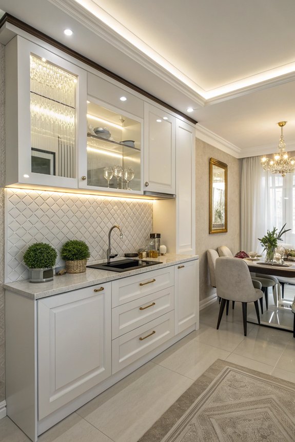 mirrors enhance kitchen depth